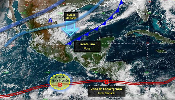 De acuerdo a la información del servicio Meteorológico Nacional, llegará un frente frío a Tamaulipas.