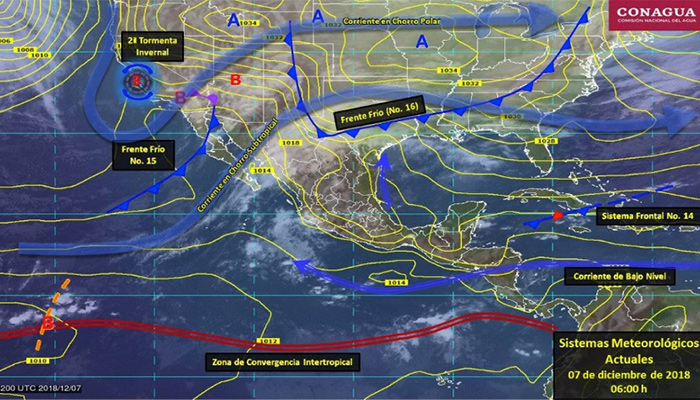 Frente frío 16 llega a Río Bravo
