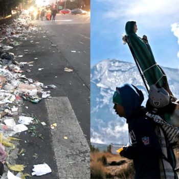 Peregrinos, entre la basura que dejan a su paso y la búsqueda de un milagro