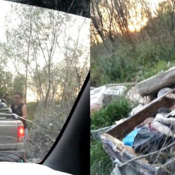 Riobravense sorprende a personas tirando basura en terreno baldío