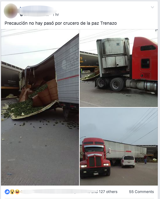 Camión de pepinos sufre accidente y la gente se roba la fruta
