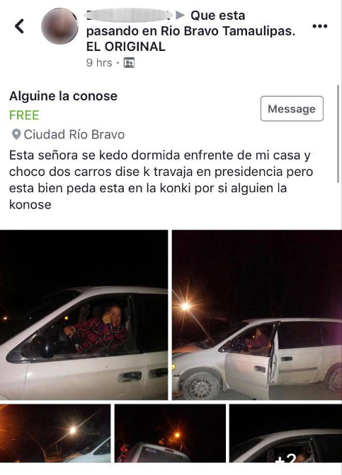 Funcionaria pública de Río Bravo, choca en estado de ebriedad y se queda dormida