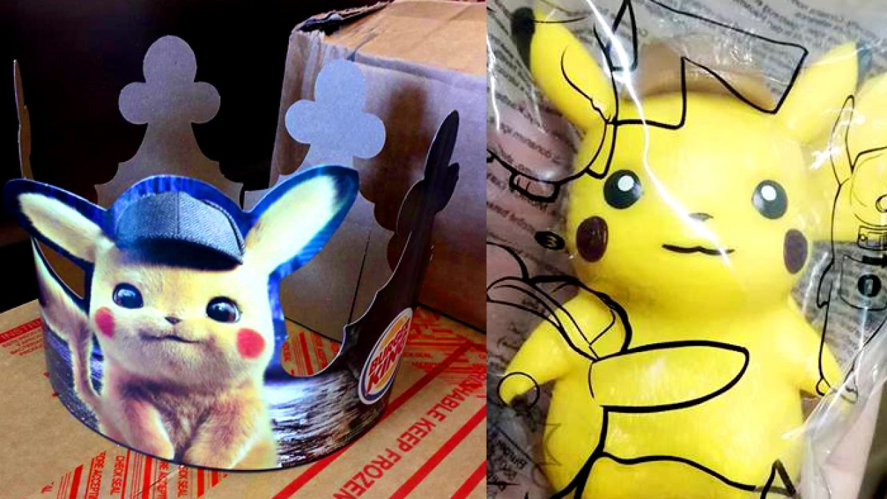 juguetes de detective pikachu en burger king