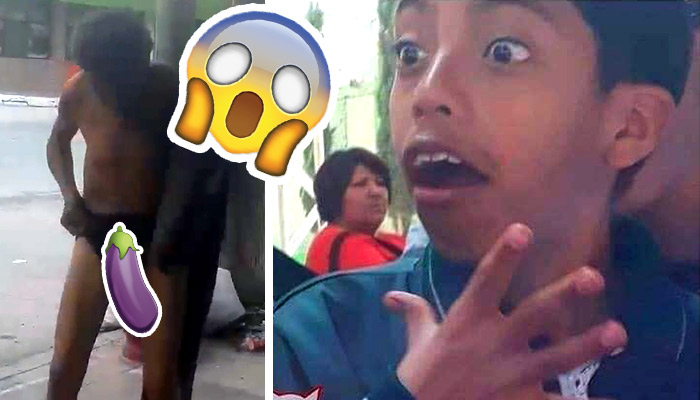 Colunga enseña el pene en plena vía pública