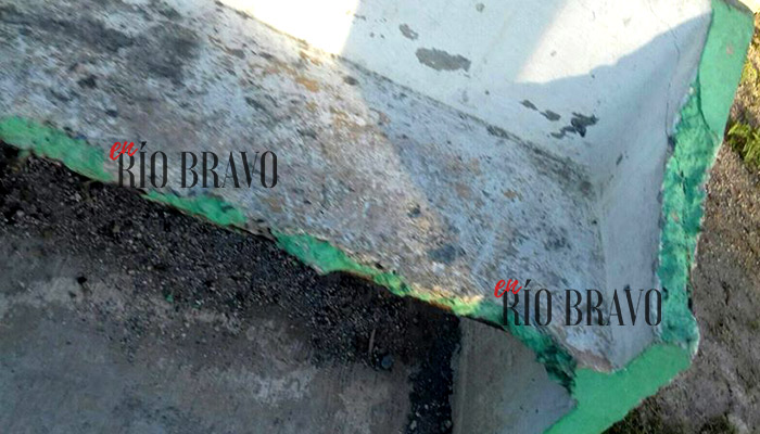 Bancas destruidas en colonia Hacienda las Brisas de Río Bravo 