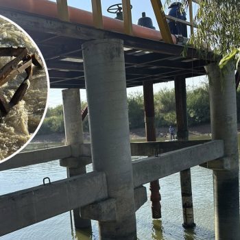 Río Bravo amanece sin agua por ruptura de compuerta