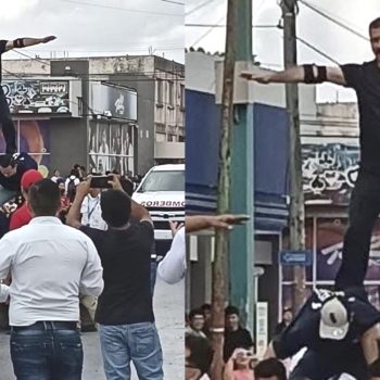 Alcalde de Río Bravo desfila por las calles de la ciudad