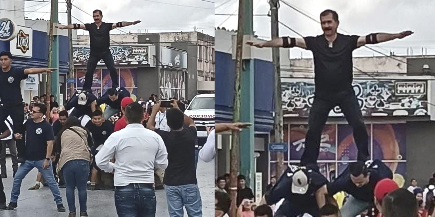 Alcalde de Río Bravo desfila por las calles de la ciudad