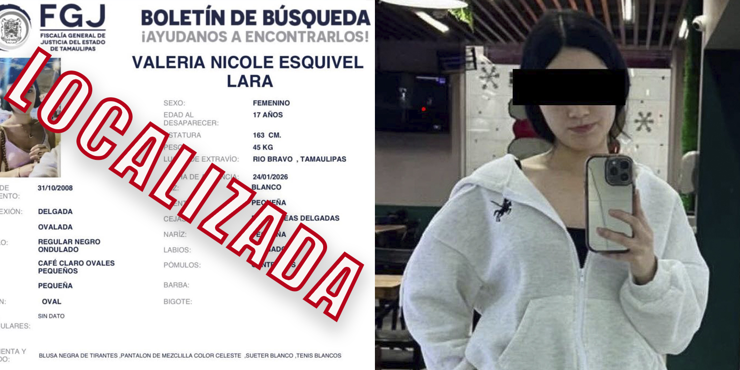 Valeria es localizada con vida; se encontraría en la Fiscalía