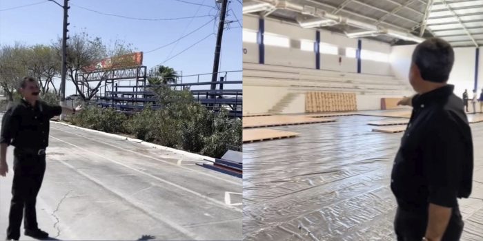 Instalan duela y reubican gradas en el gimnasio de Las Liebres