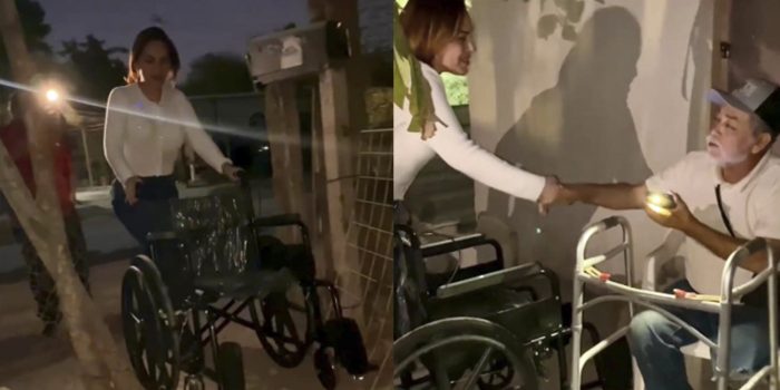 Diputada Casandra, entrega silla de ruedas a adulto mayor en Río Bravo