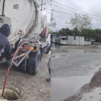 Atiende COMAPA taponamiento por basura en colector de la 15