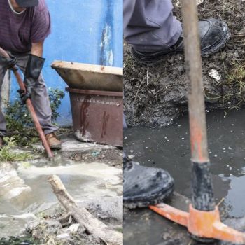 Realizan limpieza de drenajes y llaman a no tirar basura