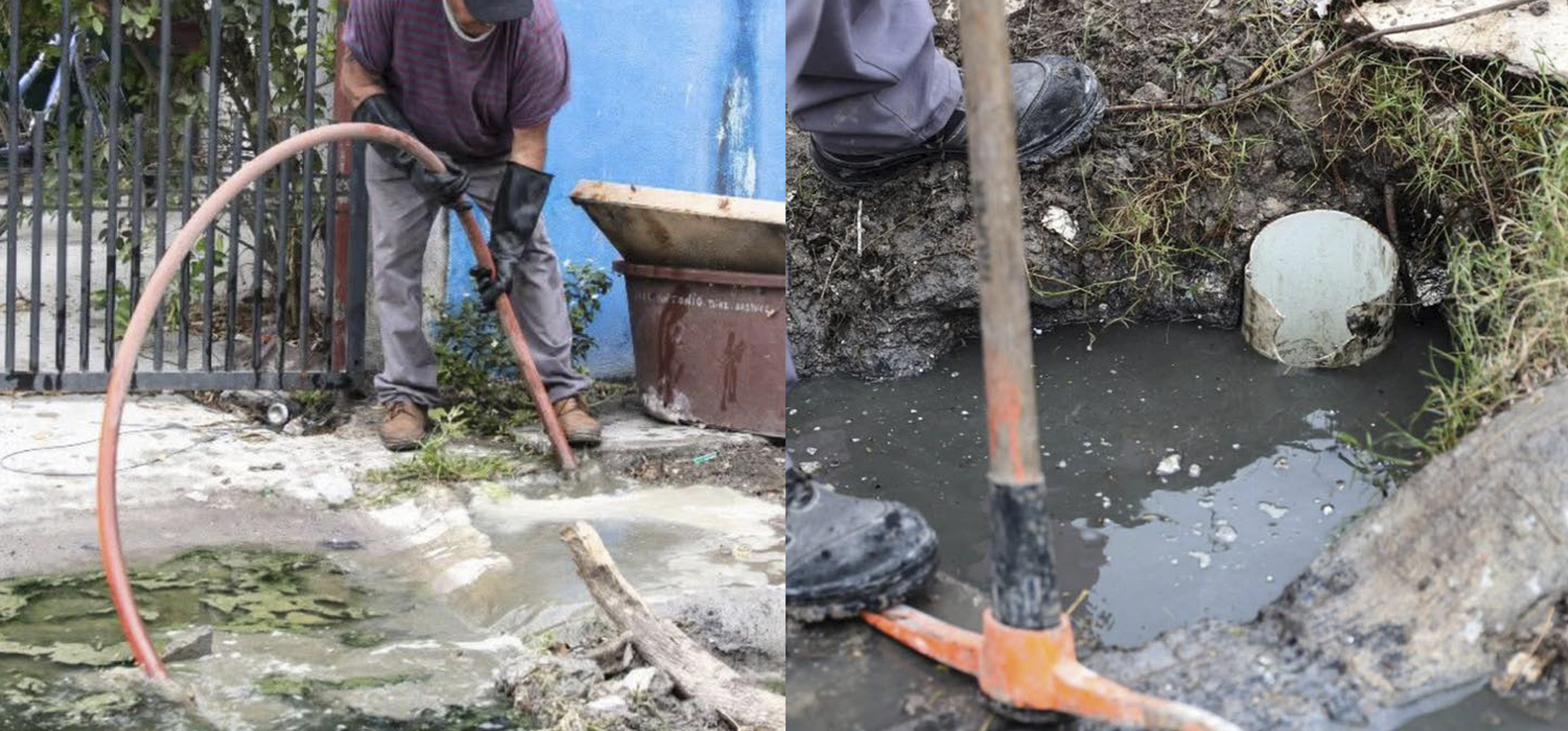 Realizan limpieza de drenajes y llaman a no tirar basura