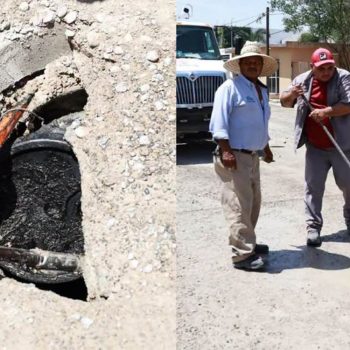 Personal de COMAPA Río Bravo realizó trabajos de mantenimiento en las líneas de drenaje de la colonia Condesa.